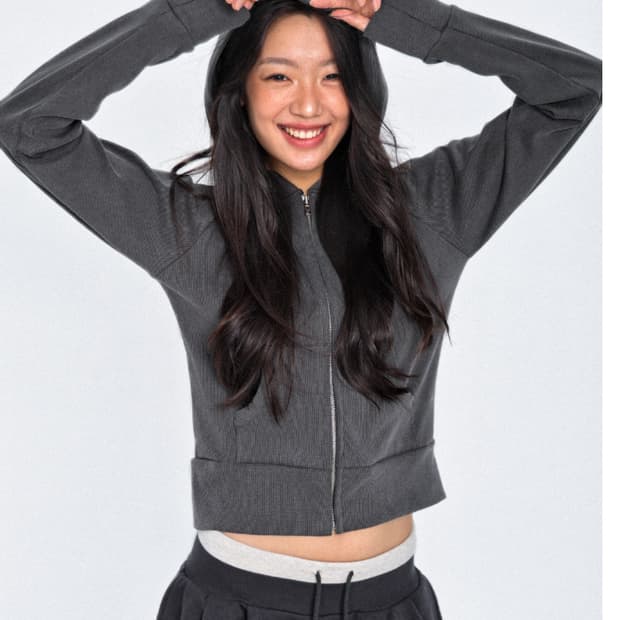 오운서 후드집업 차콜