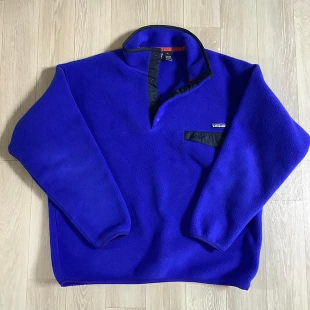 L 파타고니아 90s 빈티지 신칠라 퍼플 블루 플리스 풀오버