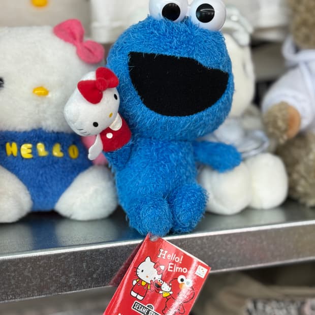 New Cookie Monster With Hello Kitty 