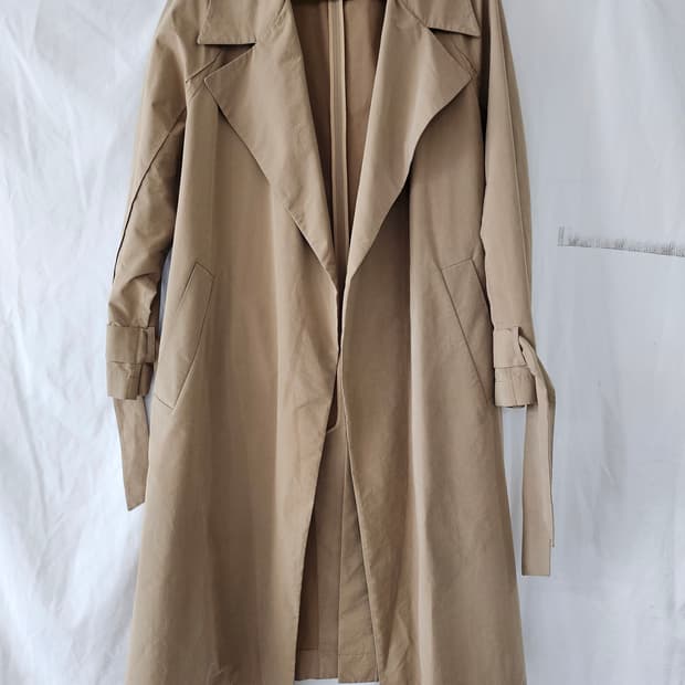 마쥬 베이지 트렌치 오픈 코트