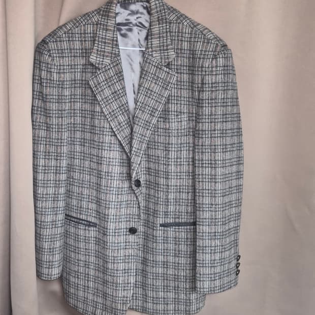 울 체크 정장자켓 판매합니다