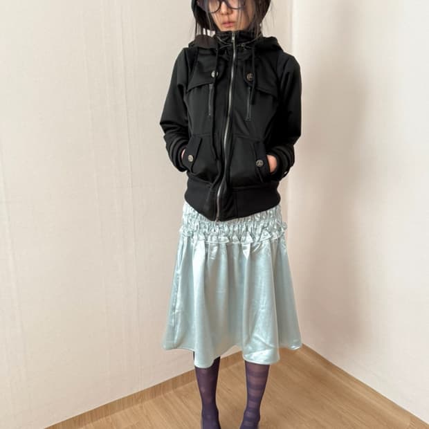 팁씨 shadow double hood zip-up