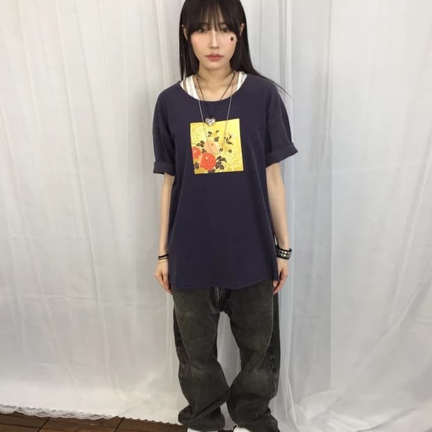 Anvil USA Floral Graphic Tee