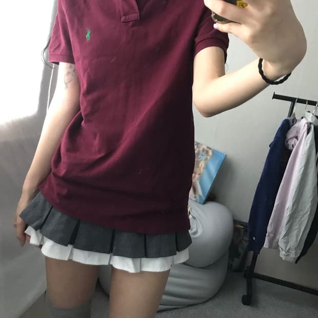 폴로 버건디 반팔티셔츠