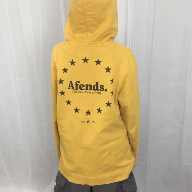 Afends Question Logo Mustard Hoodie