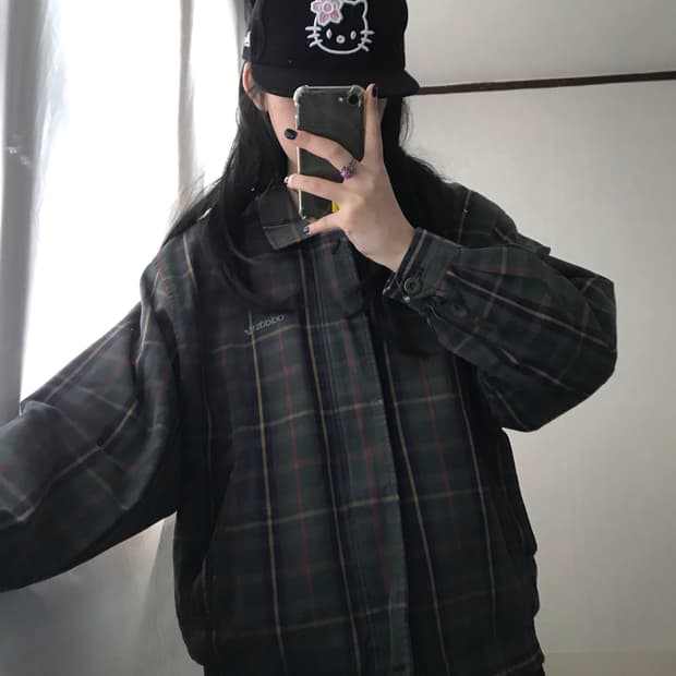 아디다스 80s 체크 블루종