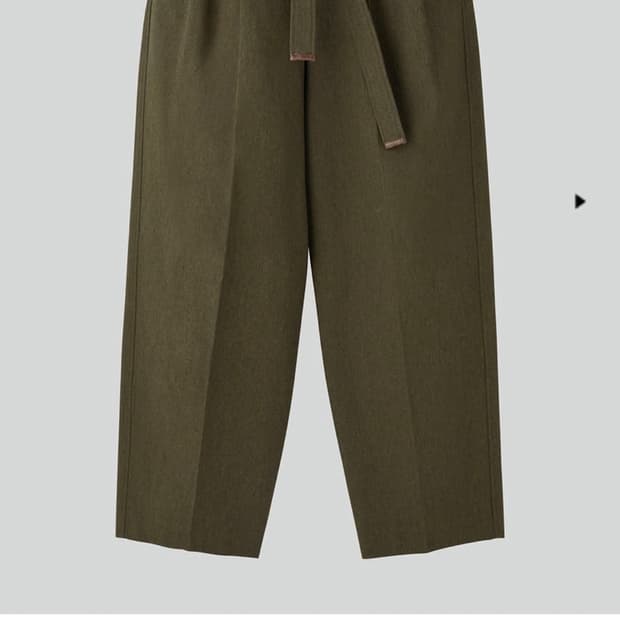 렉토 벨트 하이웨이스트 카키팬츠 L