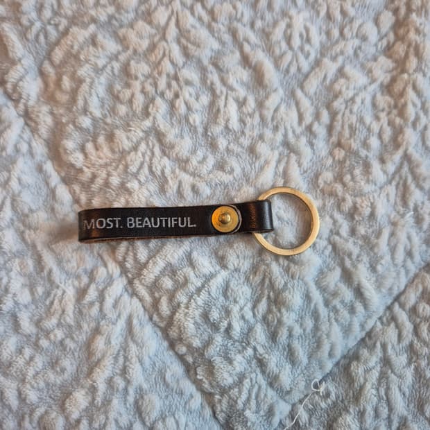 소가죽 레터링 키링 (황동 부자재)