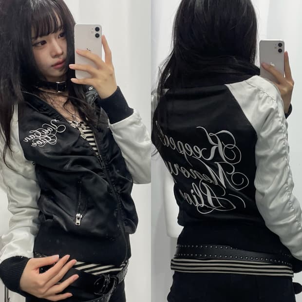 🎸블랙 레터링 디테일 스카쟌🎸