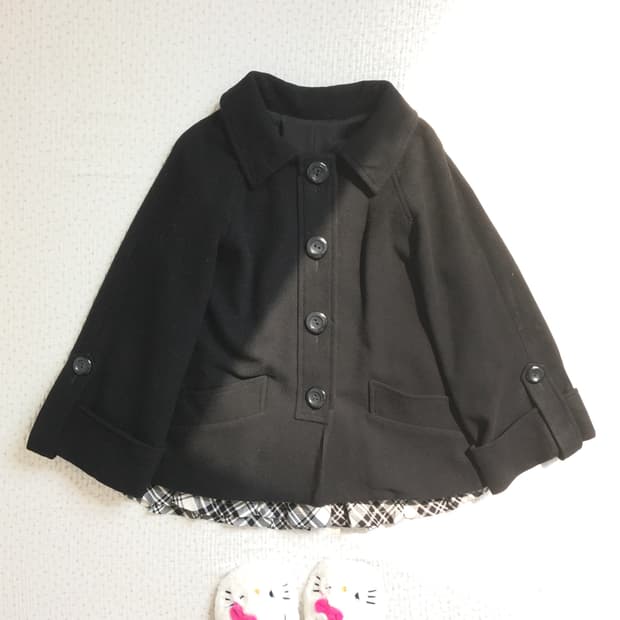 JPN/ 블랙코트 모리걸코트 모리룩숏코트 둥근카라코트