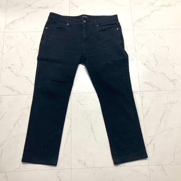 게스 기모 안감 블랙진 데님팬츠 36-38