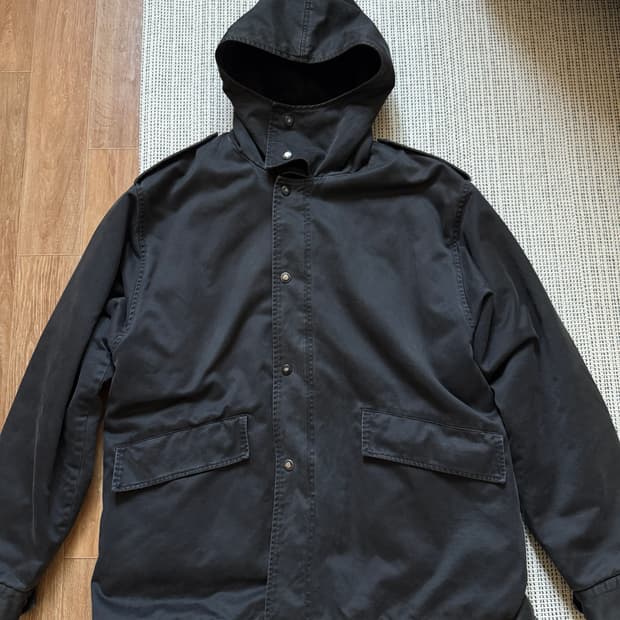 올드 Apc 아페쎄 프랑스제 블랙 몰스킨 후드 자켓