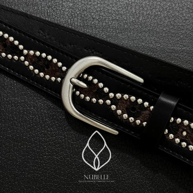 🌗 Leopard stud belt / 호피 스터드 웨스턴 벨트