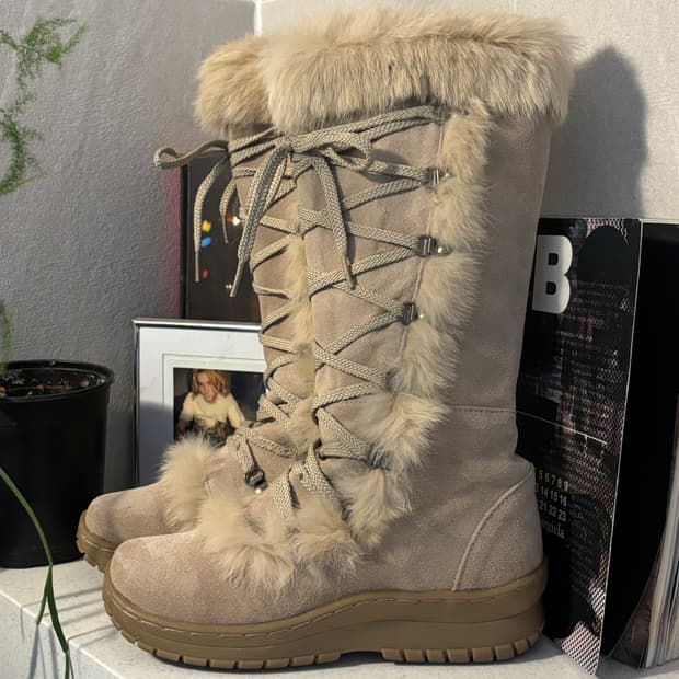 베어파우 스웨이드 퍼부츠