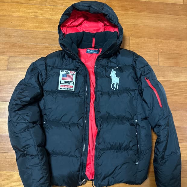 폴로 랄프로렌 빅포니 성조기 덕다운 패딩 s