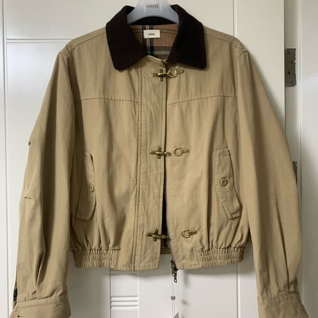 하네 플레인 버클 자켓 베이지 M