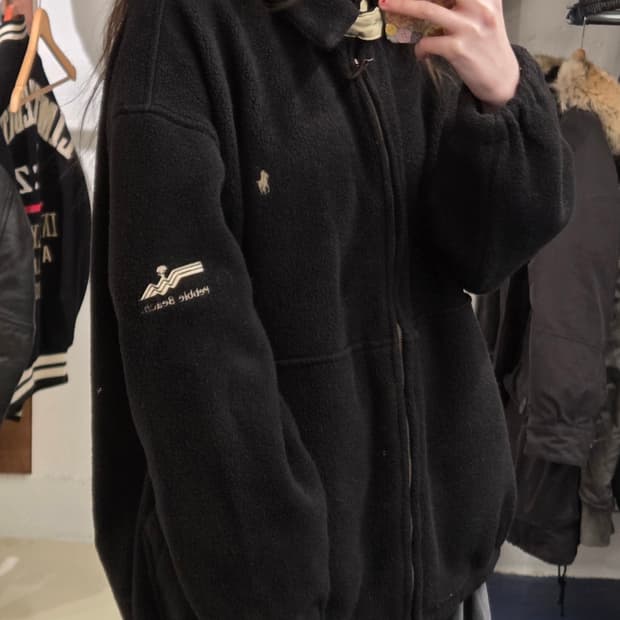 PRL 폴로 랄프로렌 블랙 플리스 스윙탑 자켓