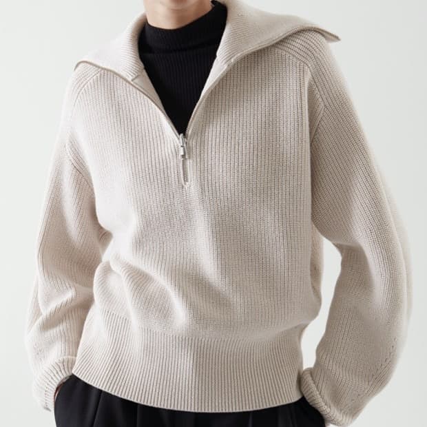 Cos 하프 니트 집업