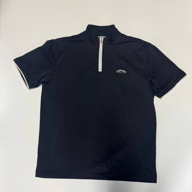 캘러웨이 골프 반집업 기능성 반팔 티셔츠 L 블랙