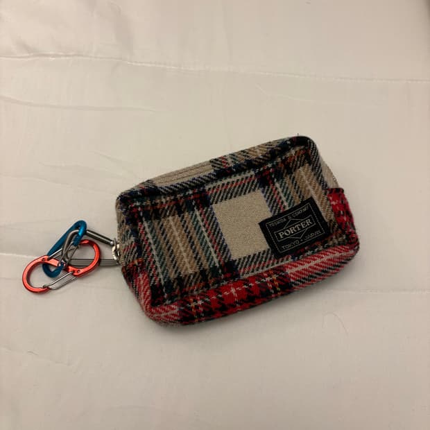체크 요시다 포터 동전지갑