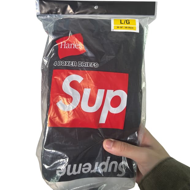 Supreme Hanes Boxer Briefs Black