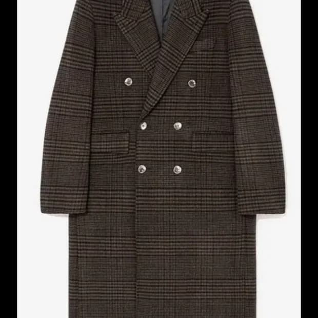 알렌느 더블코트 체크브라운 2