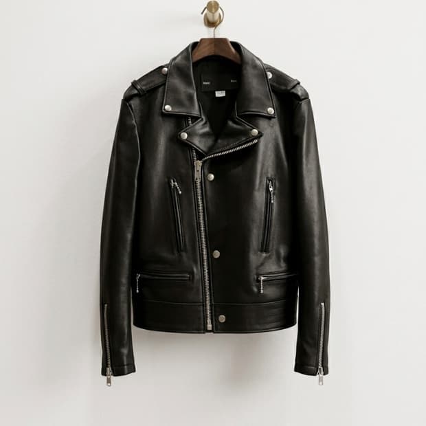 마뗑킴 레더 라이더자켓 m