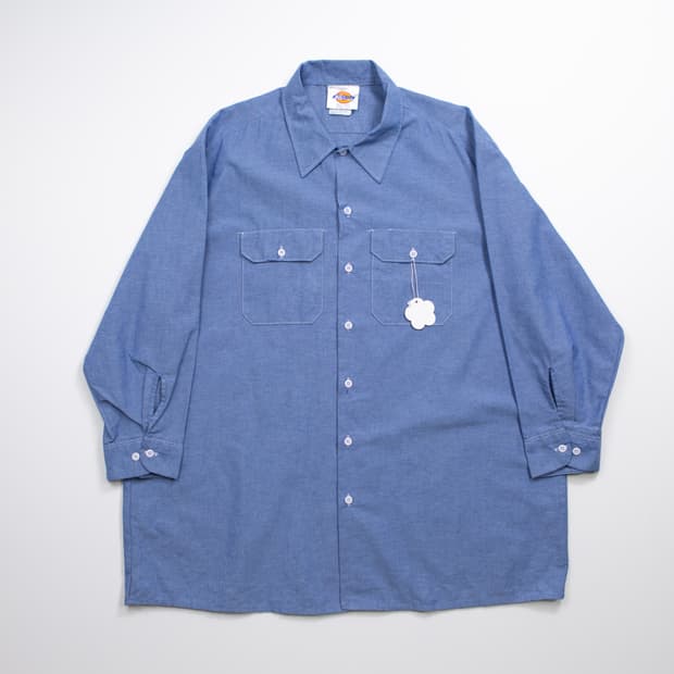 80s 디키즈 샴브레이 워크 셔츠