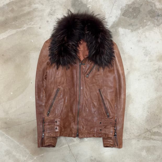 [M] Tornado Mart Lambskin Leather Jacket