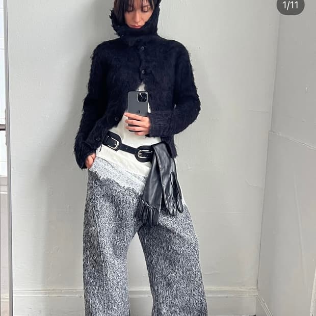 세릭 와이드팬츠 차콜