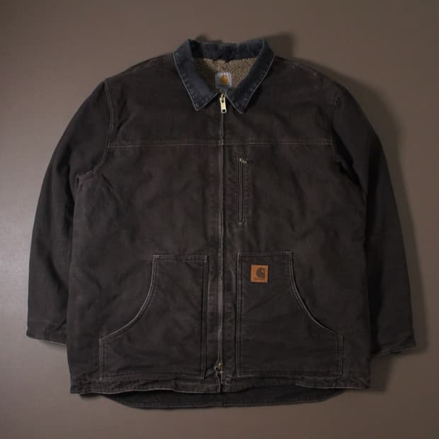 00’s Carhartt 칼하트 C61 덕 다크브라운 셰르파 워크자켓
