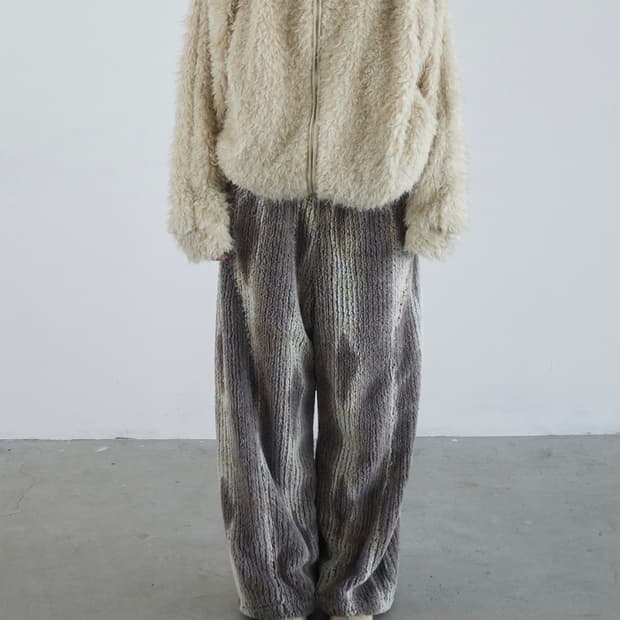 울 와이드 밴딩 팬츠