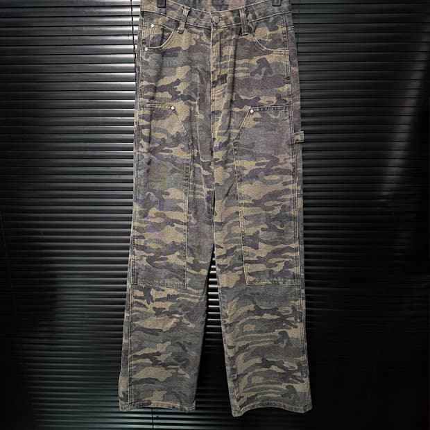 Jeans 카모 플라쥬 카펜더 카팬더 카고 워크 더블니 26 밀리터리