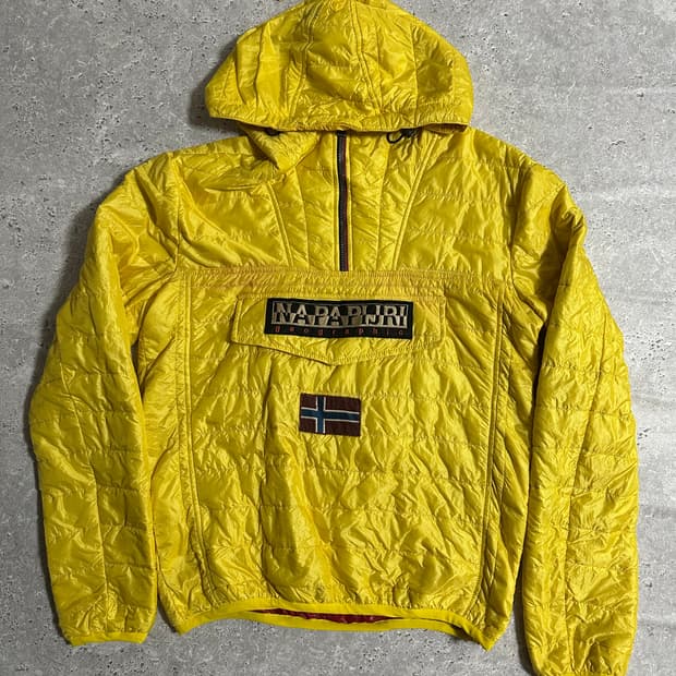 나파피리 지오그래픽 옐로우 패딩 아노락 M