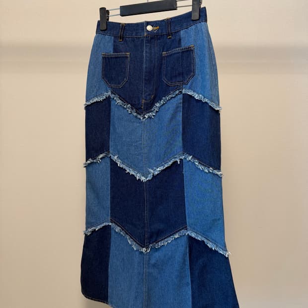 Patchwork denim skirt 