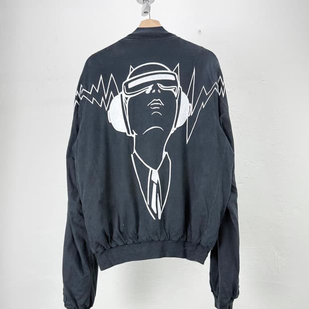 언더커버 06ss T 클라우스 그래픽 블랙 코튼 봄버 자켓