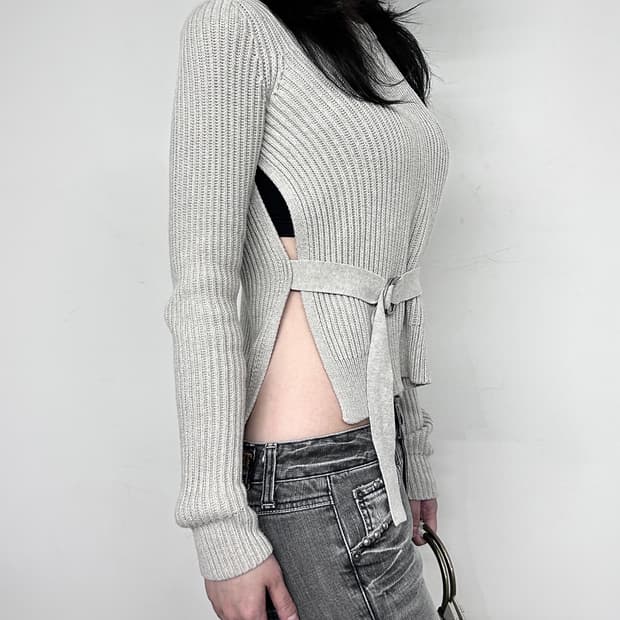 All Saints Belted Ribbed Knit Sweaters
