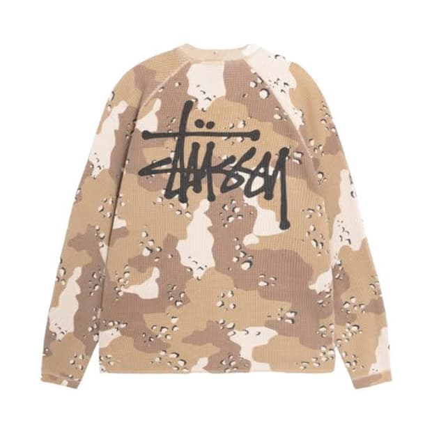 스투시 래글런 써멀 롱슬리브 크루 데저트 카모