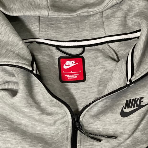 나이키 테크 플리스 풀 집 후드 다크 그레이 헤더