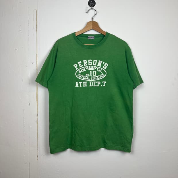 PERSON'S 그린 프린팅 반팔 티셔츠 F