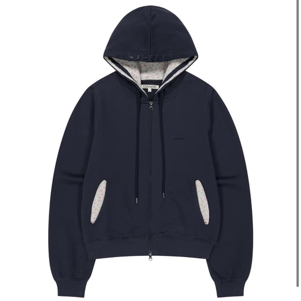 코이세이오 플라워 포인트 집업 후디 네이비 2사이즈