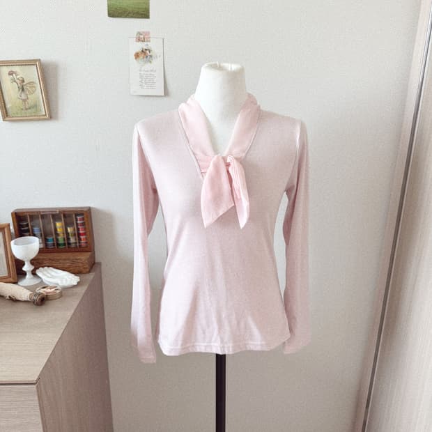 러블리 리본 핑크 롱슬리브리스