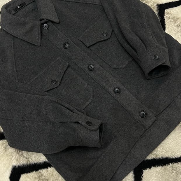 [M]유니클로C 오버사이즈 울 숏 코트/그레이