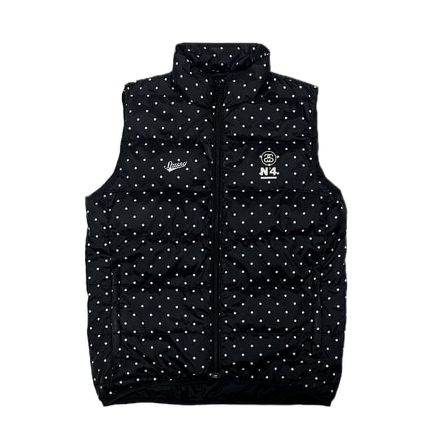 stussy polka dot padded vest 