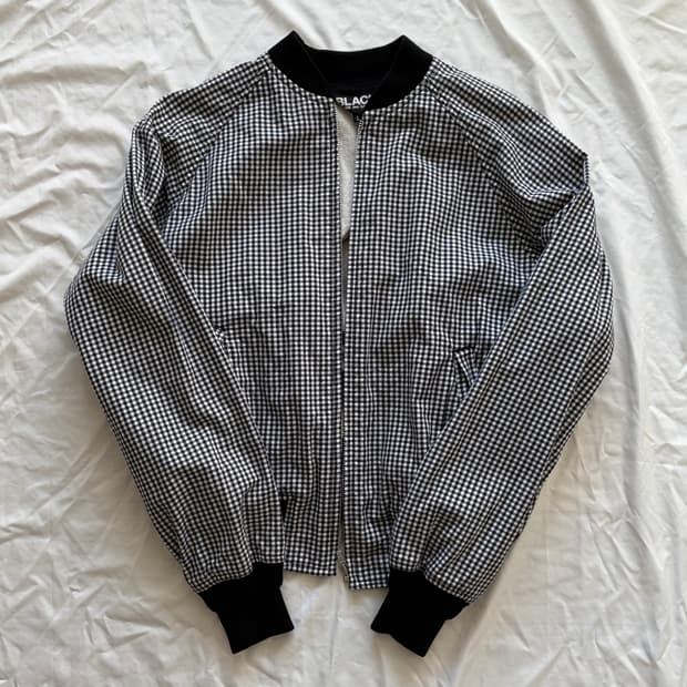 꼼데가르송 블랙 깅엄체크 봄버