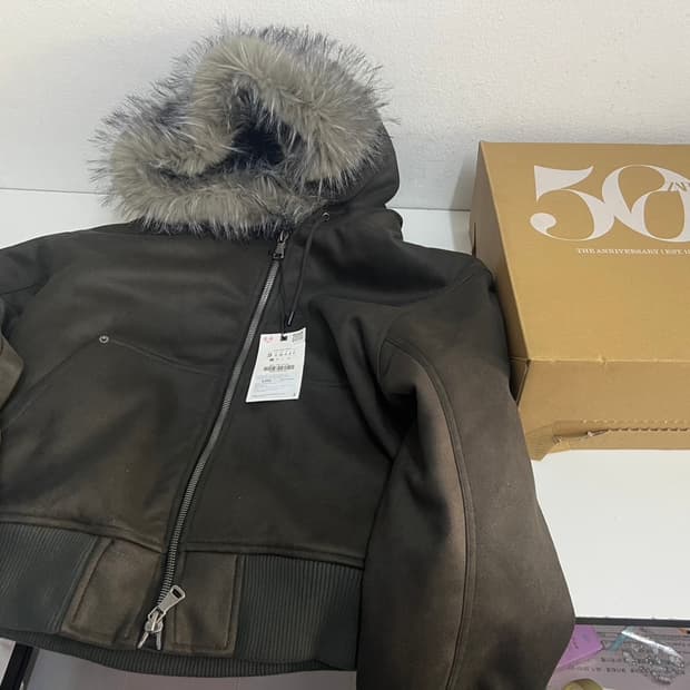 zara 자라 페이크 스웨이드 패딩 점퍼 퍼자켓 s