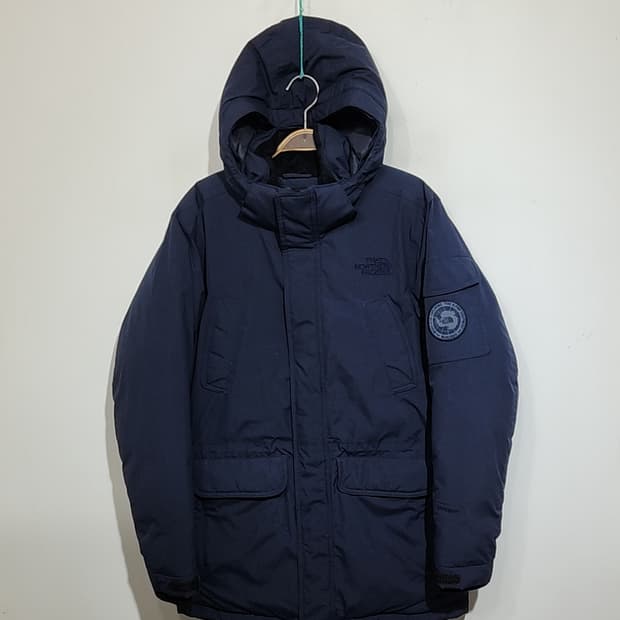 (95) 노스페이스 맥머도 패딩점퍼 네이비 거위털 구스다운 후드자켓 