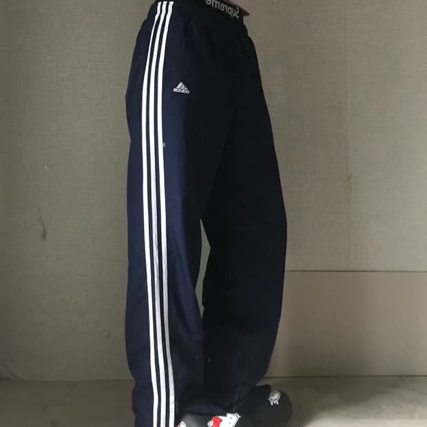 아디다스 네이비 와이드핏 트레이닝팬츠