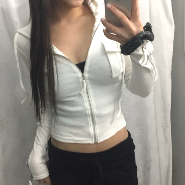 Vintage 고스펑크 갸루 포켓 니트집업