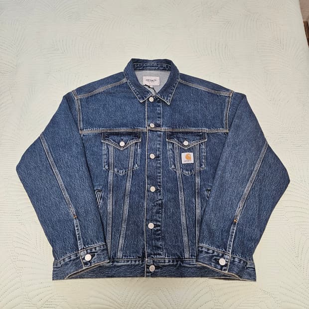 [새상품] 칼하트 WIP 헬스톤 자켓 블루 스톤 워시드 L